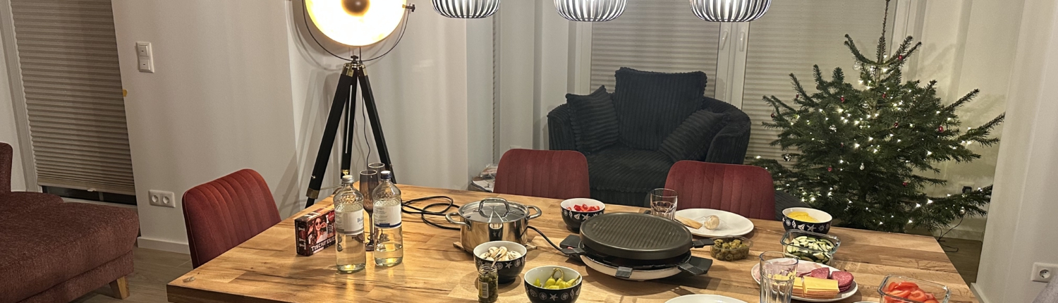 Silvester Raclette im Ferienhaus Reethaus Nordlicht