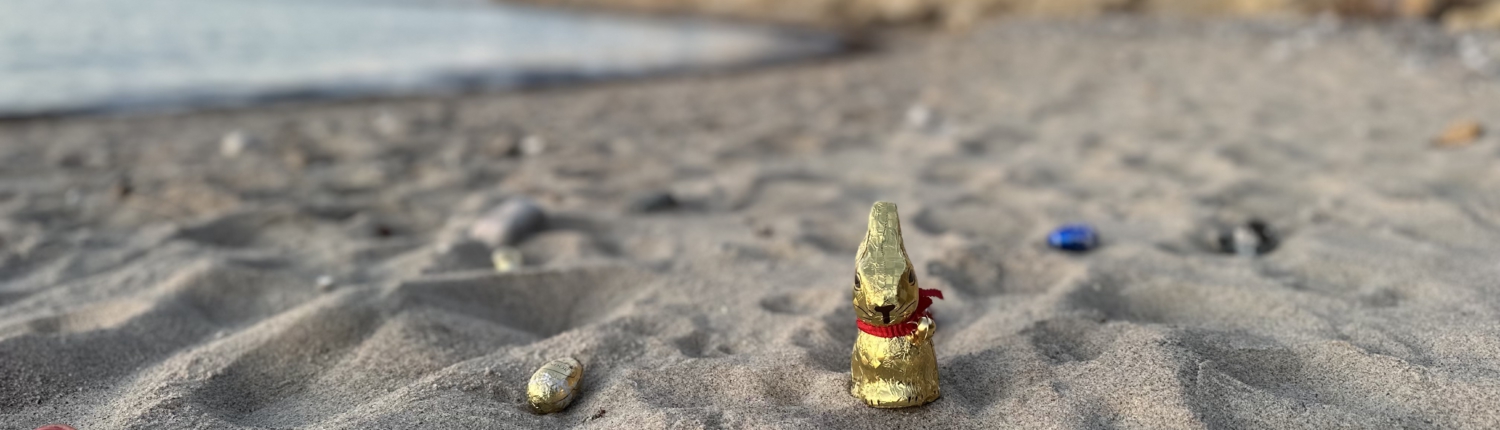 Ostereier Suche am Strand in Dranske auf der Insel Rügen.